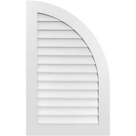 Ekena Millwork Quarter Round Top Right Surface Mount PVC Gable Vent w/ 3-1/2"W x 1"P Standard Frame, 26"W x 42"H GVPQR26X4201SN